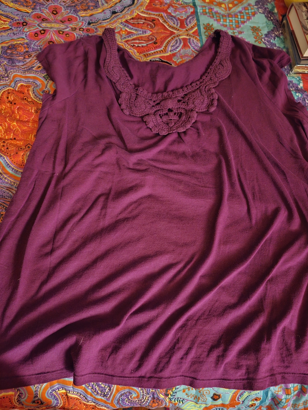 Old Navy Plum Crochet-Neck Women's Top XXL